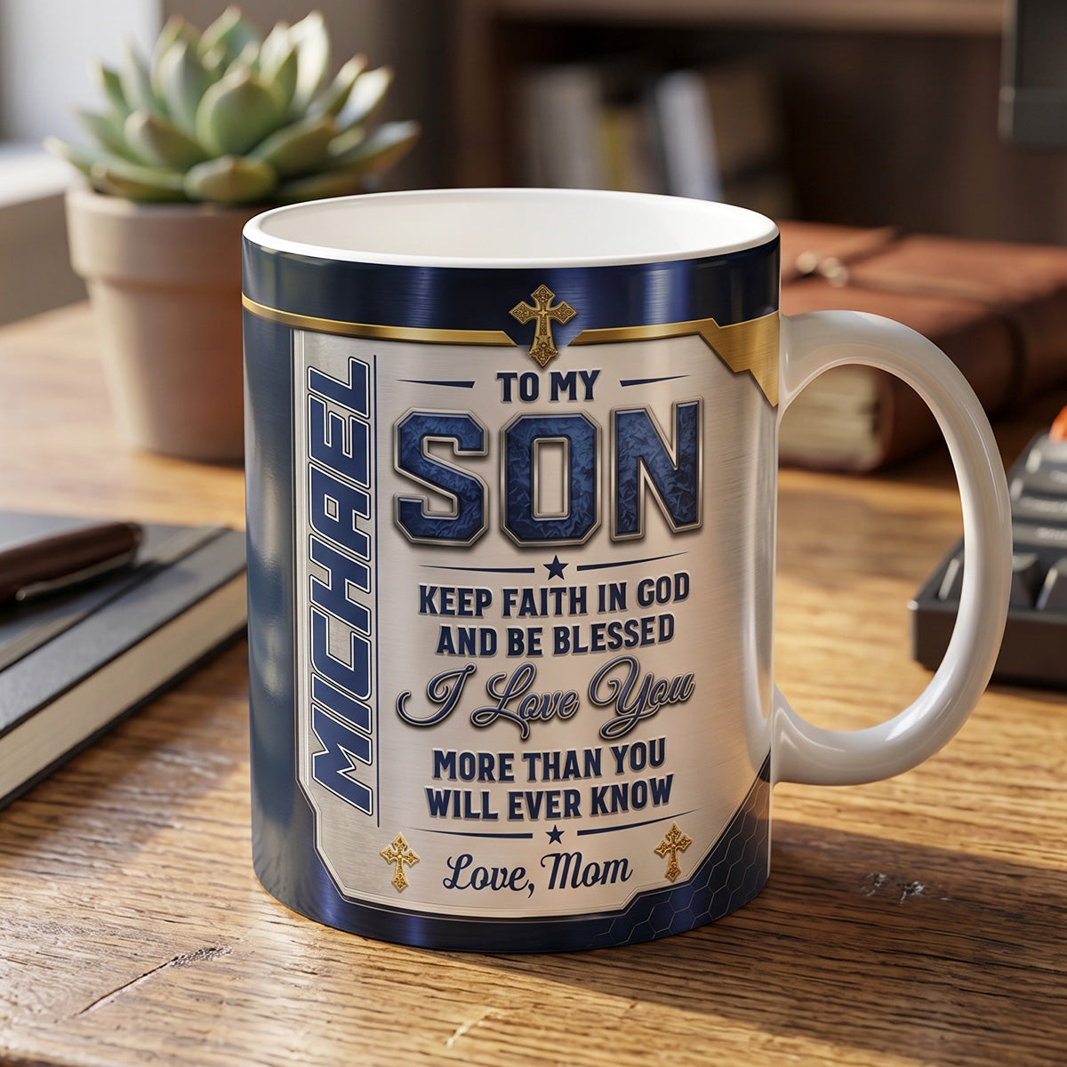 Blessing To My Son - Personalized Ceramic Coffee Mug