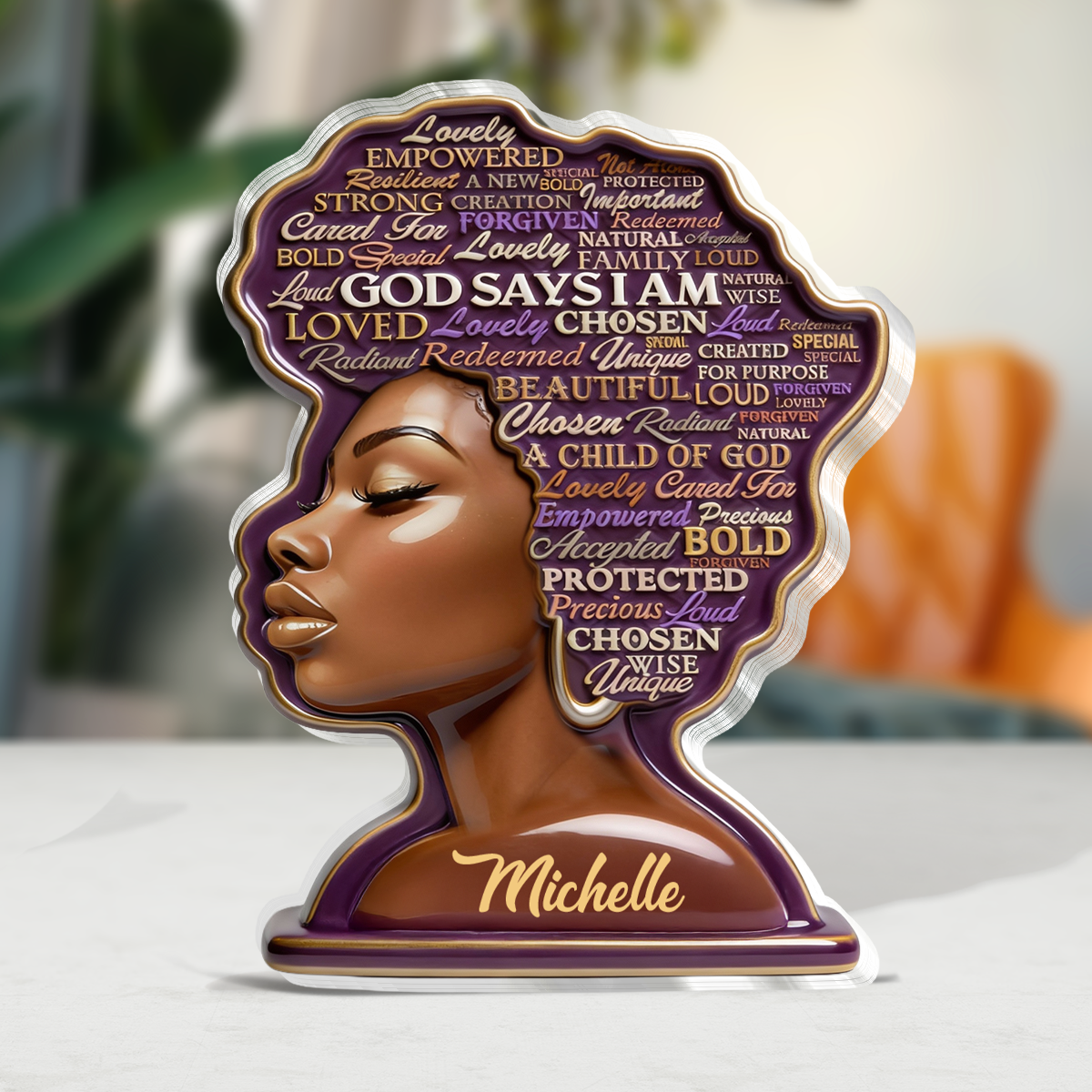 God Says I Am - Personalized Acrylic Plaque - Gift for Women GAPJS10155