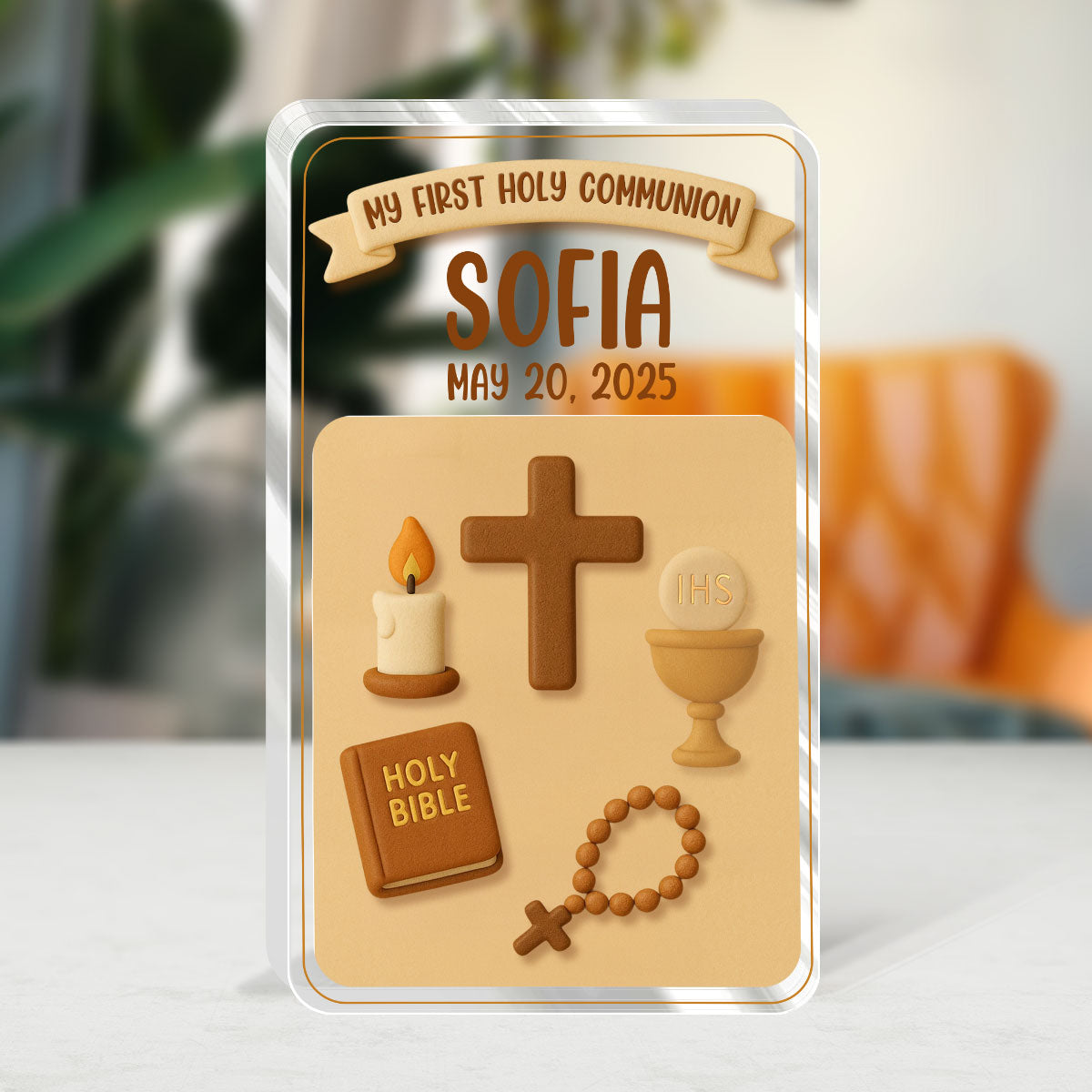 First Communion Faith Keepsake - Custom Acrylic Plaque GAPJS10246
