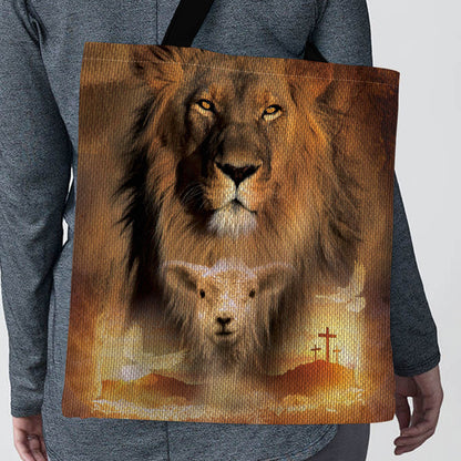 Lion and Lamb - Inspirational Christian Faith Tote Bag GTTJS10209