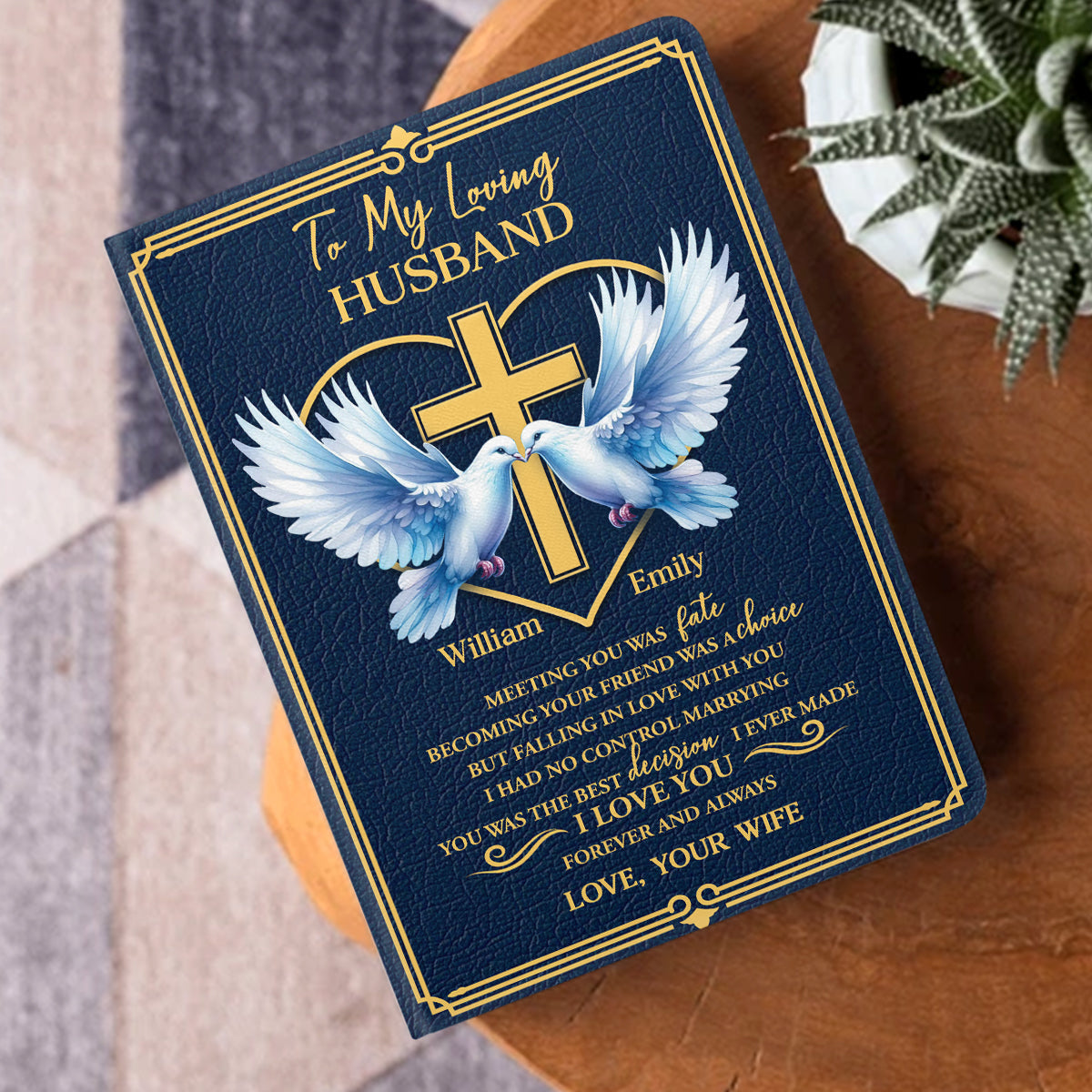 Meeting You Was Fate - Personalized Leather Notebook GMJSNB200082
