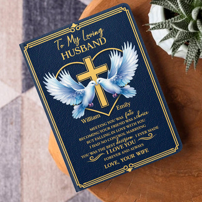 Meeting You Was Fate - Personalized Leather Notebook GMJSNB200082