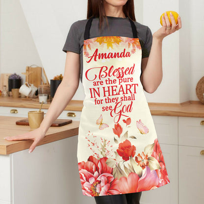Blessed Are The Pure In Heart - Personalized Apron