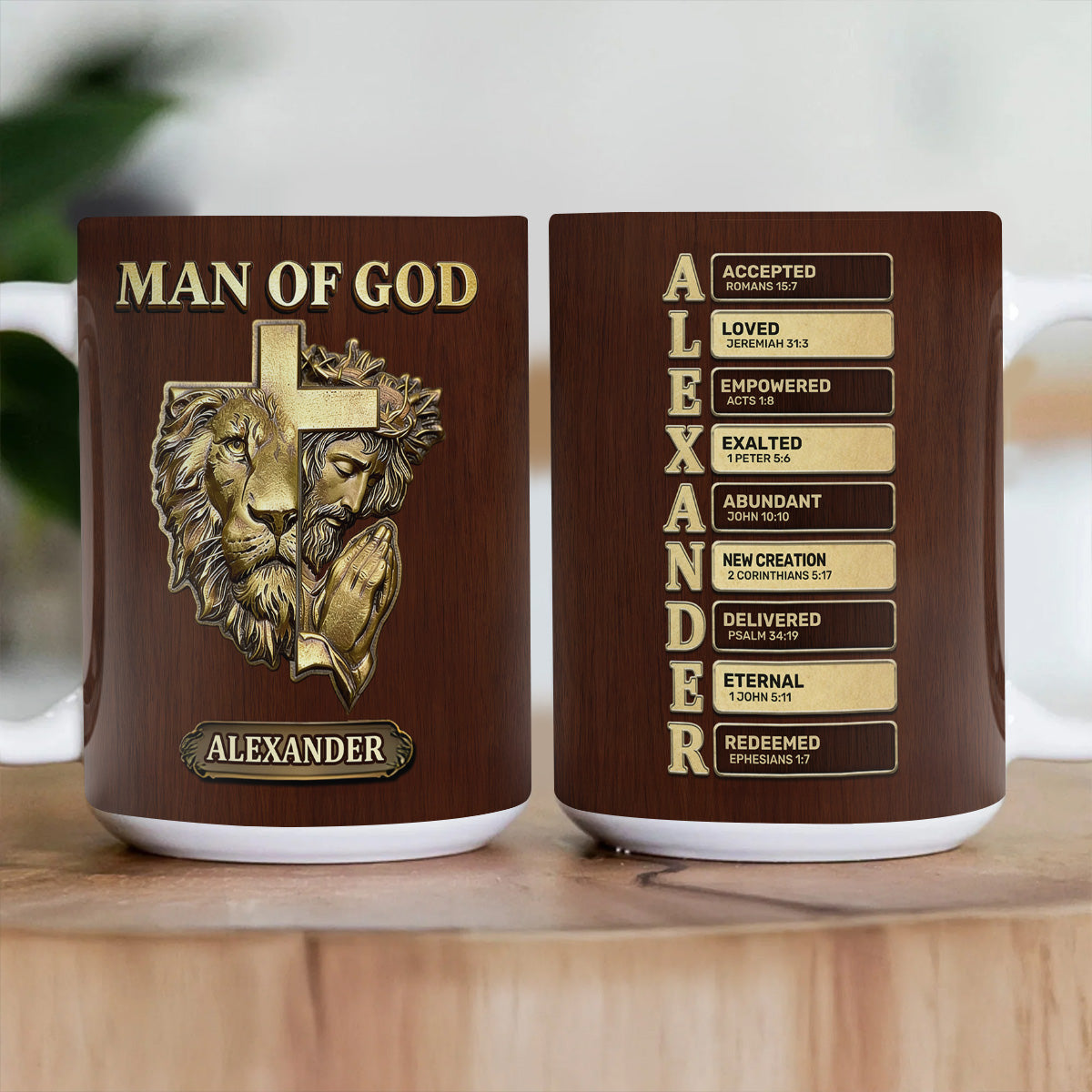 Man Of God - Personalized Ceramic Coffee Mug - Christian Faith Gift for Him