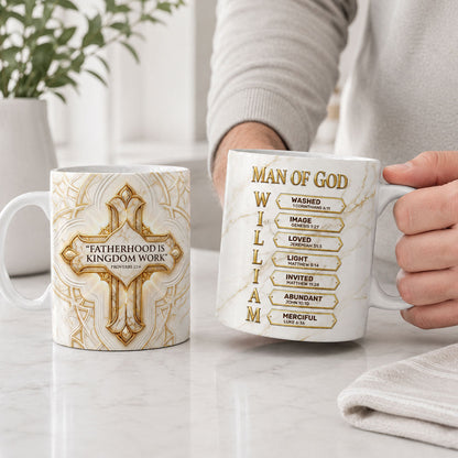 Fatherhood Is Kingdom Work - Personalized Ceramic Coffee Mug