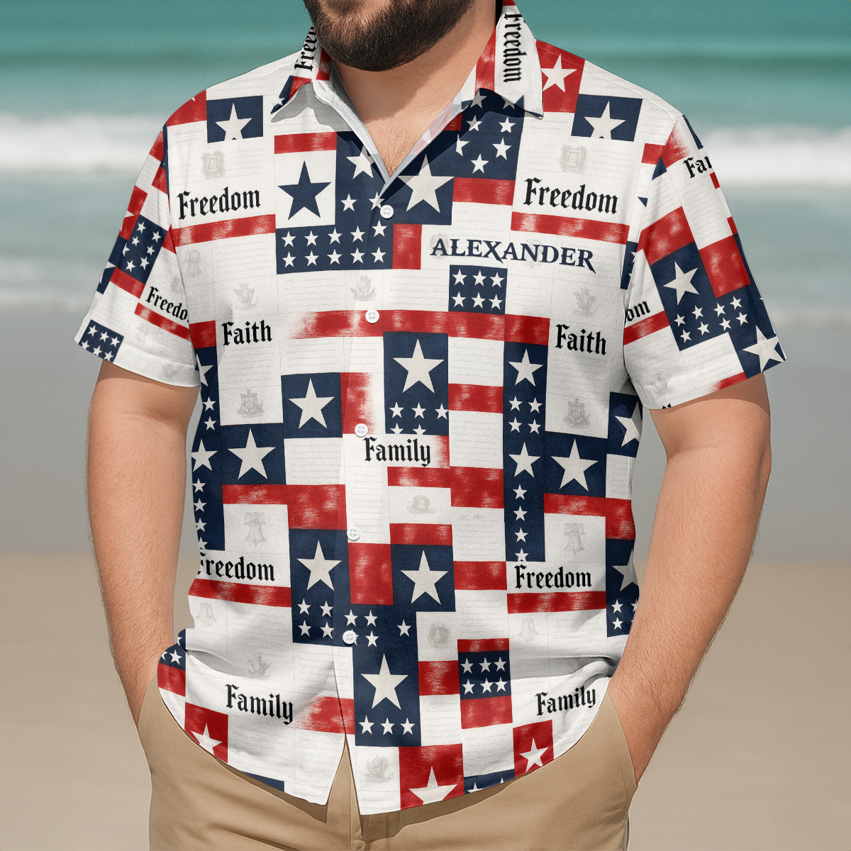 Faith Family Freedom - Personalized Hawaiian Shirt - Gift For Men