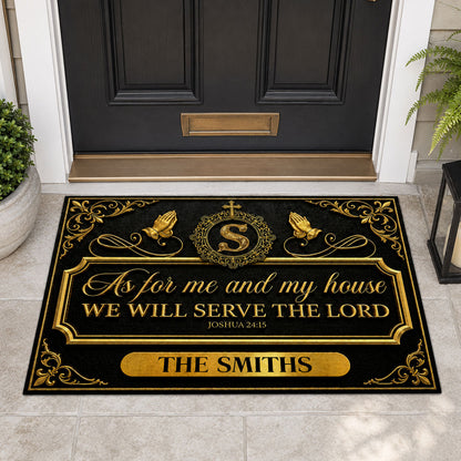 Faith Over Our Home - Personalized Doormat - Christian Home Decor GDMJS10001