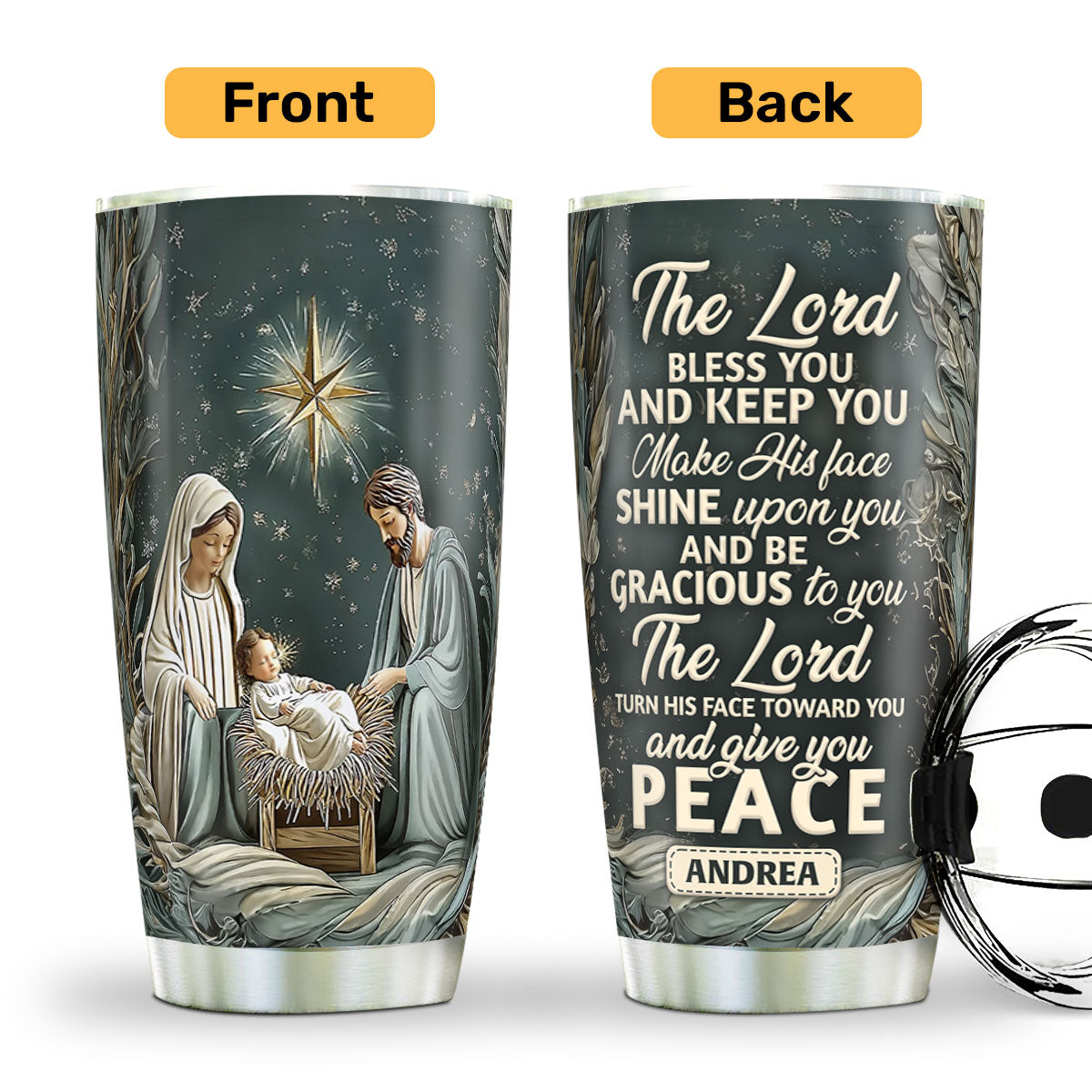 Faith-Inspired Gift for Family - Personalized Stainless Steel Tumbler