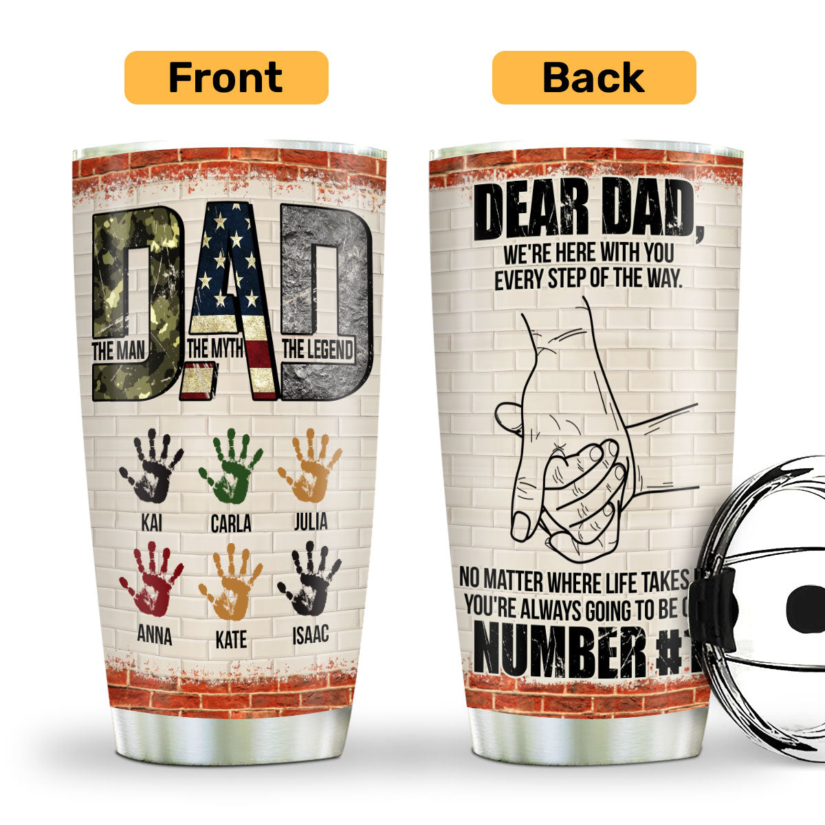 Dear Dad, You're Always Our Number 1 - Personalized Tumbler