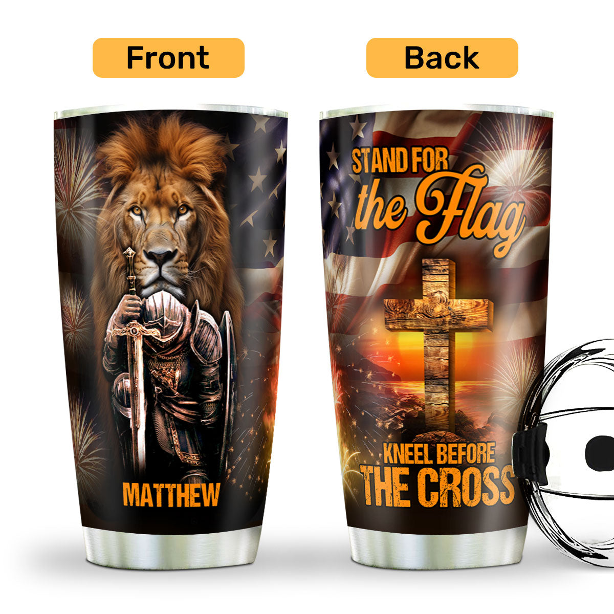 Stand For The Flag - Personalized Stainless Steel Tumbler