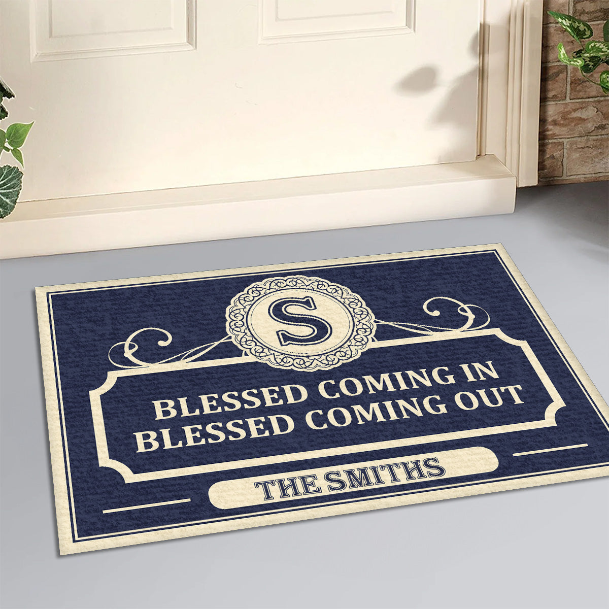 Blessed Coming In Doormat - Personalized Home Decor