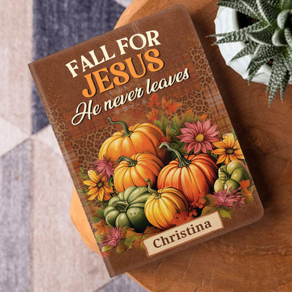 Fall For Jesus - Personalized Leather Cover Notebook GMJSNB200051