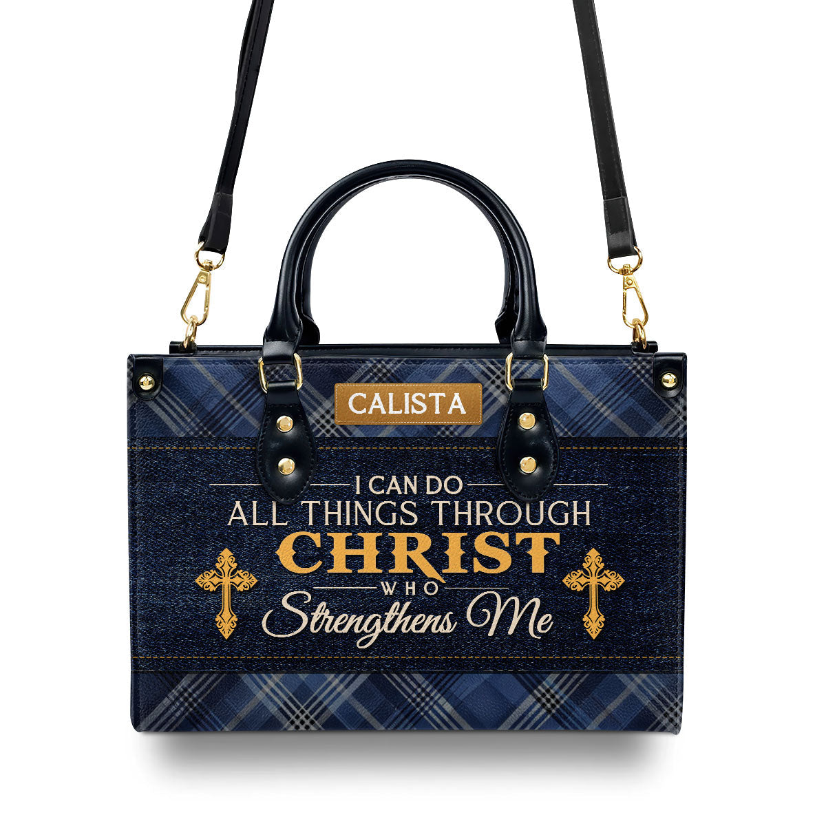I Can Do All Things Christian - Personalized Leather Handbag GMJSLB200103