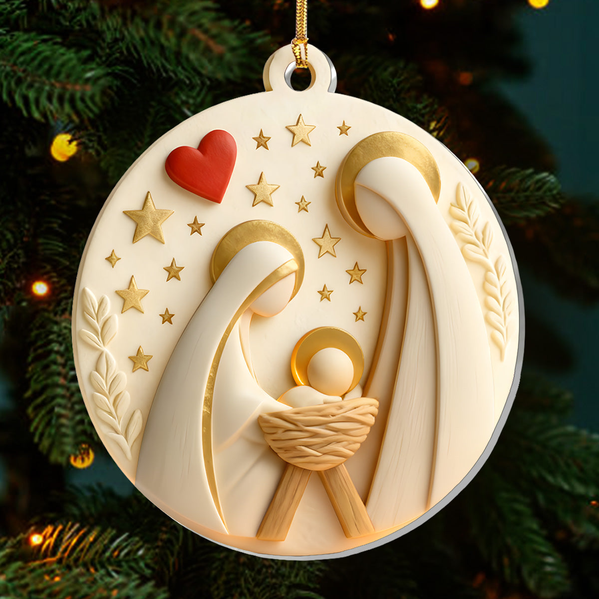Holy Family Peace - Acrylic Ornament - Christian Home Decor GOJS10298