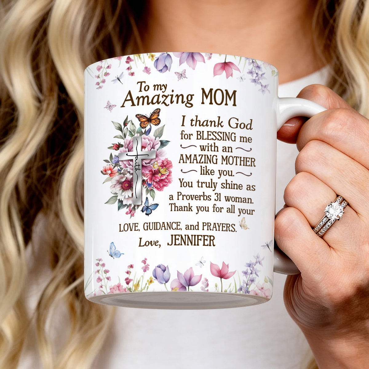 To My Amazing Mom - Personalized Ceramic Coffee Mug