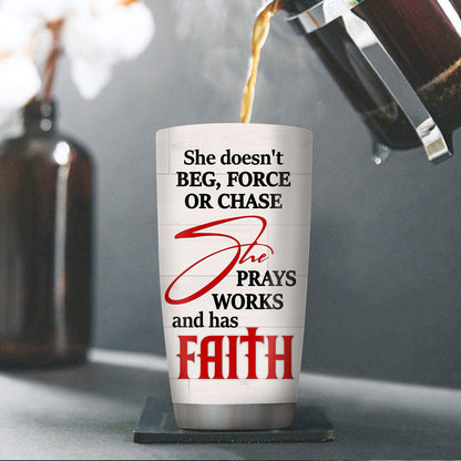 Faith and Prayer - Personalized Floral Cross Tumbler