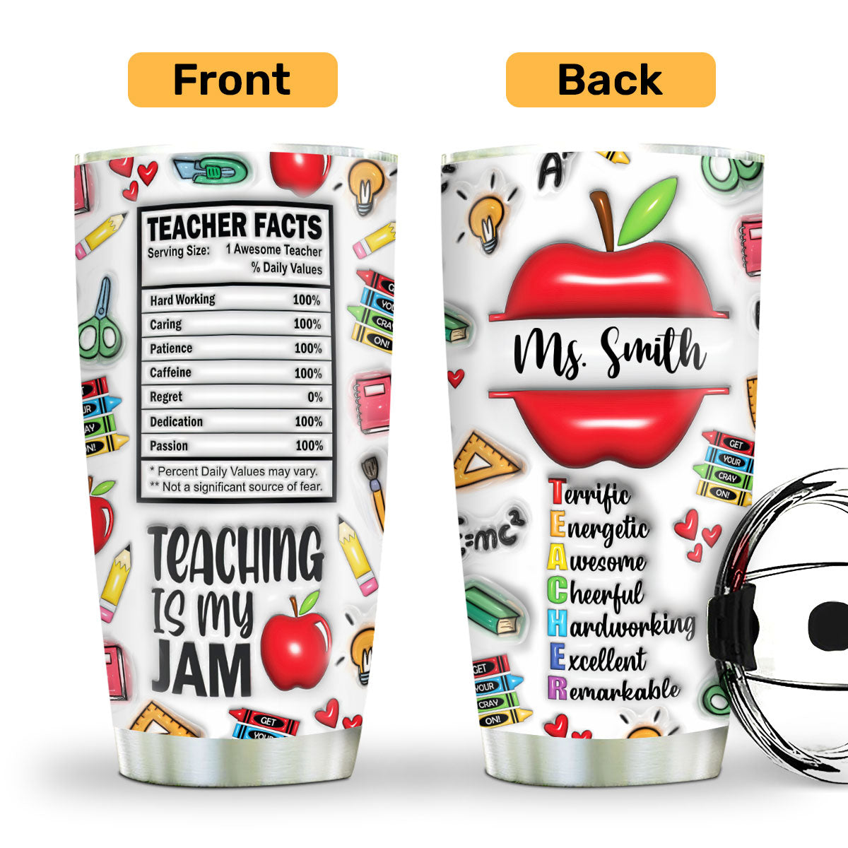 Teaching Is My Jam - Personalized Stainless Steel Tumbler