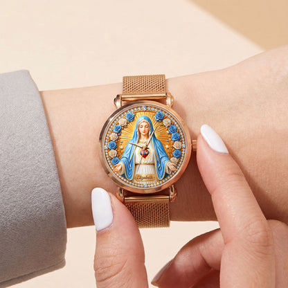 Radiant Immaculate Heart Mary - Personalized Women's Wrist Watch TC100018