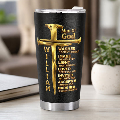 Man Of God - Personalized Stainless Steel Tumbler