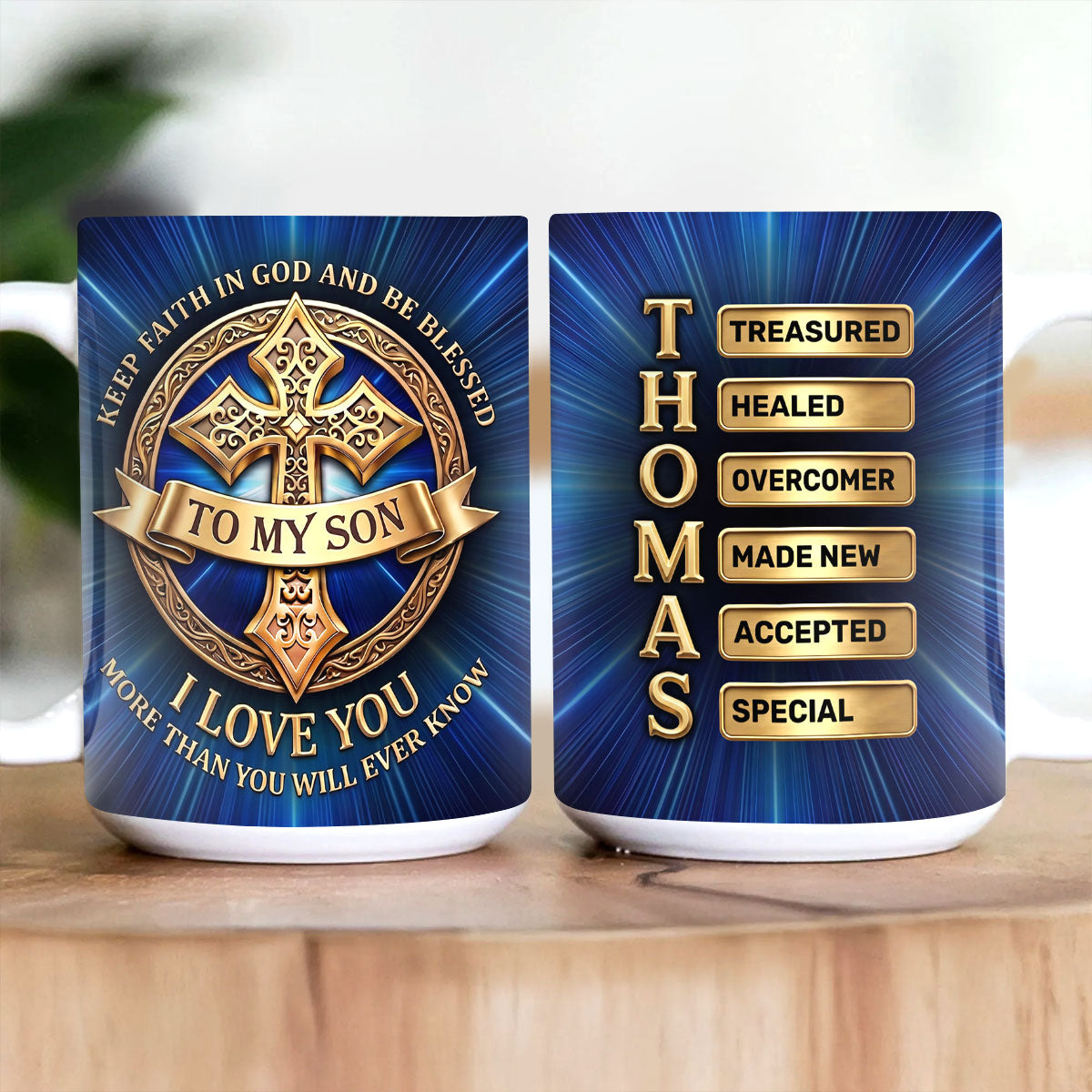 Keep Faith In God - Personalized Ceramic Coffee Mug