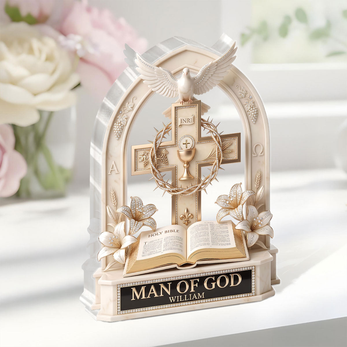 Man Of God - Personalized Acrylic Plaque - Christian Faith Home Decor GAPJS10012
