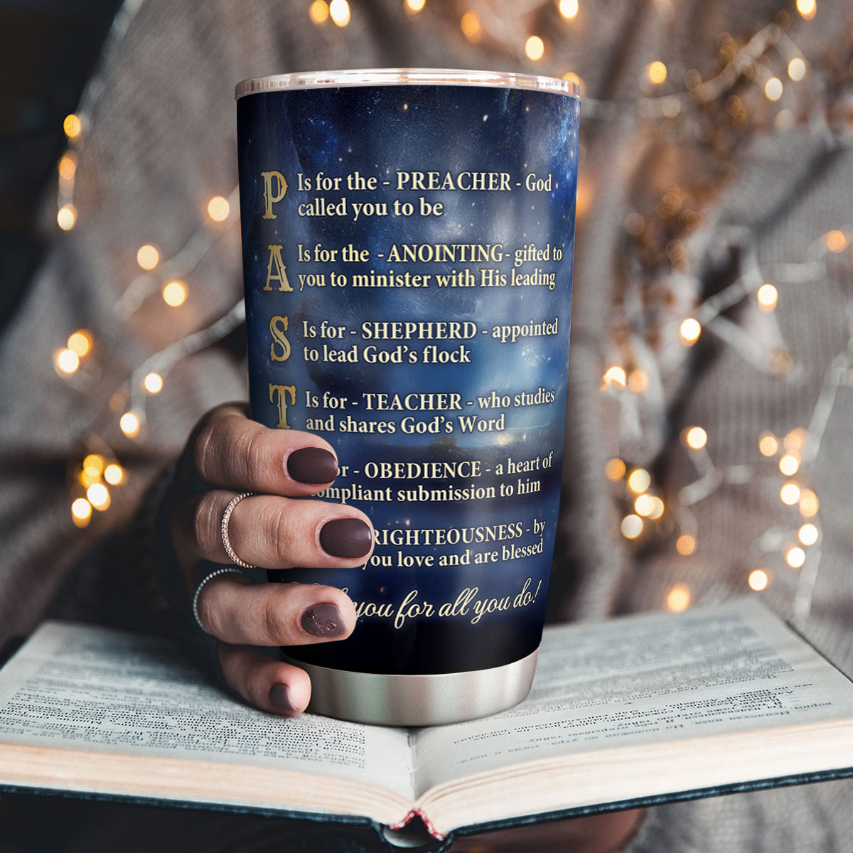 Faith-Inspired Gift for Pastor - Personalized Stainless Steel Tumbler