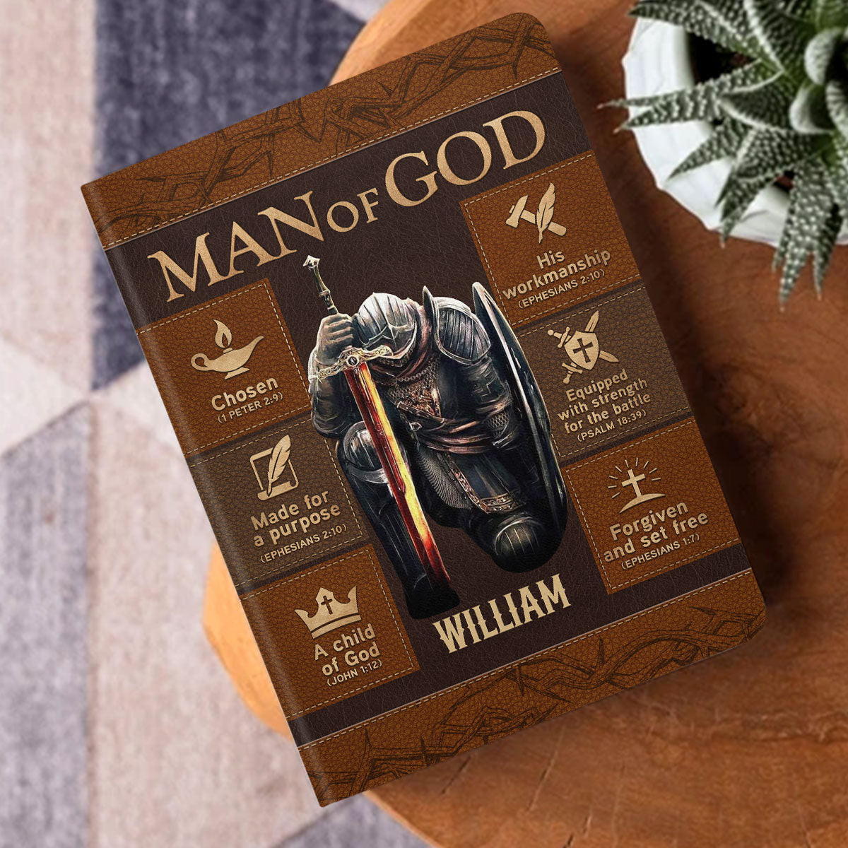 Man Of God - Personalized Leather Cover Notebook GMJSNB200027