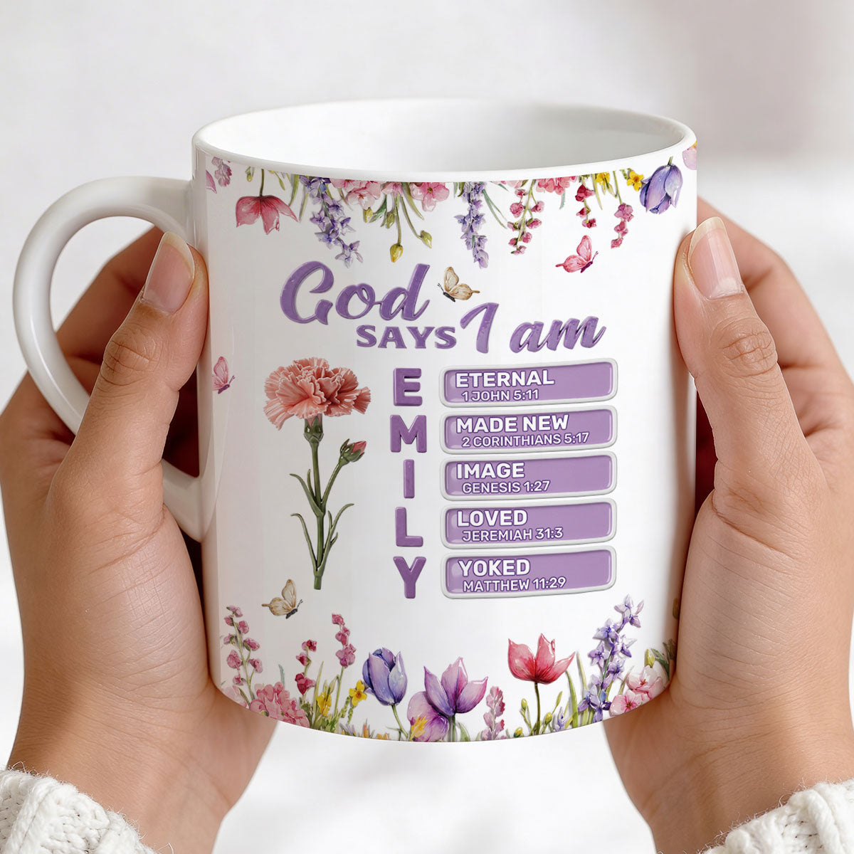 God Says I Am - Personalized Ceramic Coffee Mug