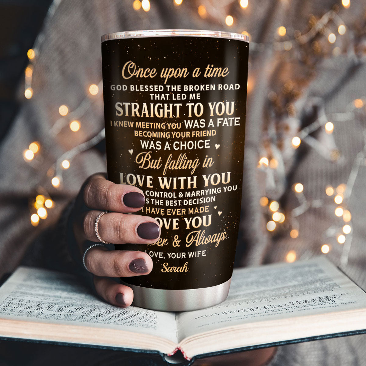 God Blessed The Broken Road - Personalized Stainless Steel Tumbler