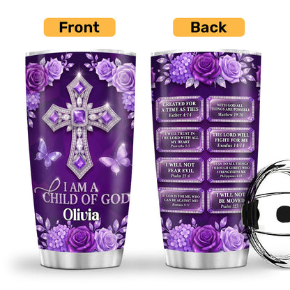 I Am A Child Of God - Personalized Tumbler - Christian Faith Gift