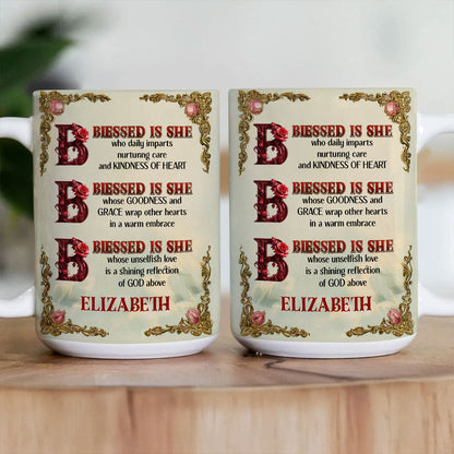 Blessed Is She - Personalized Ceramic Coffee Mug
