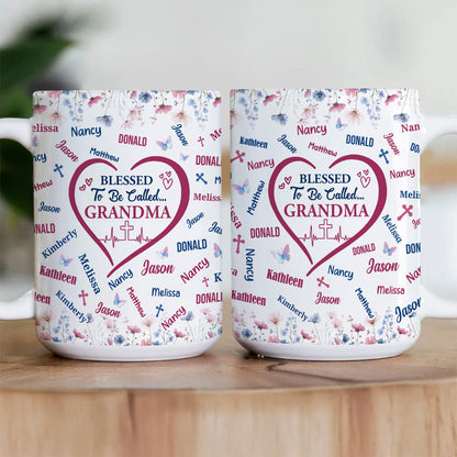Blessed To Be Called Grandma - Personalized Ceramic Coffee Mug