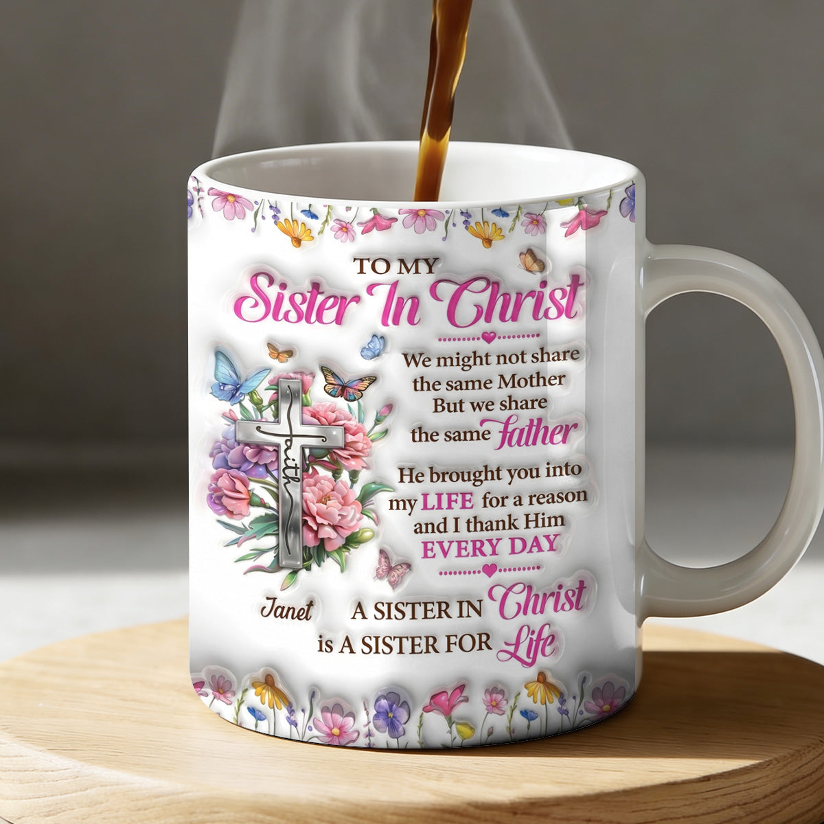 Romans 12:12 Faith Gift for Sister - Personalized Coffee Mug