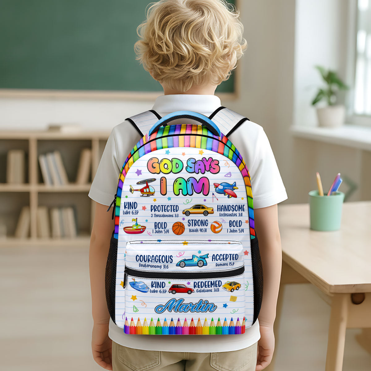 God Says I Am - Personalized Backpack for Kids
