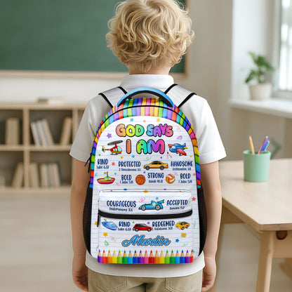 God Says I Am - Personalized Backpack for Kids