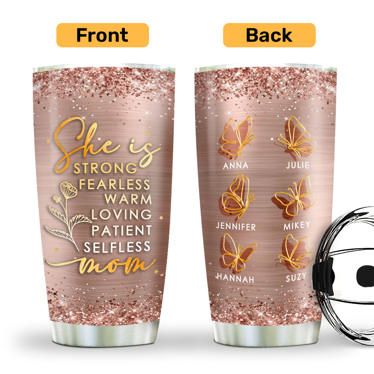 She Is Strong - Personalized Stainless Steel Tumbler