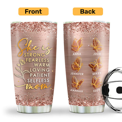 She Is Strong - Personalized Stainless Steel Tumbler