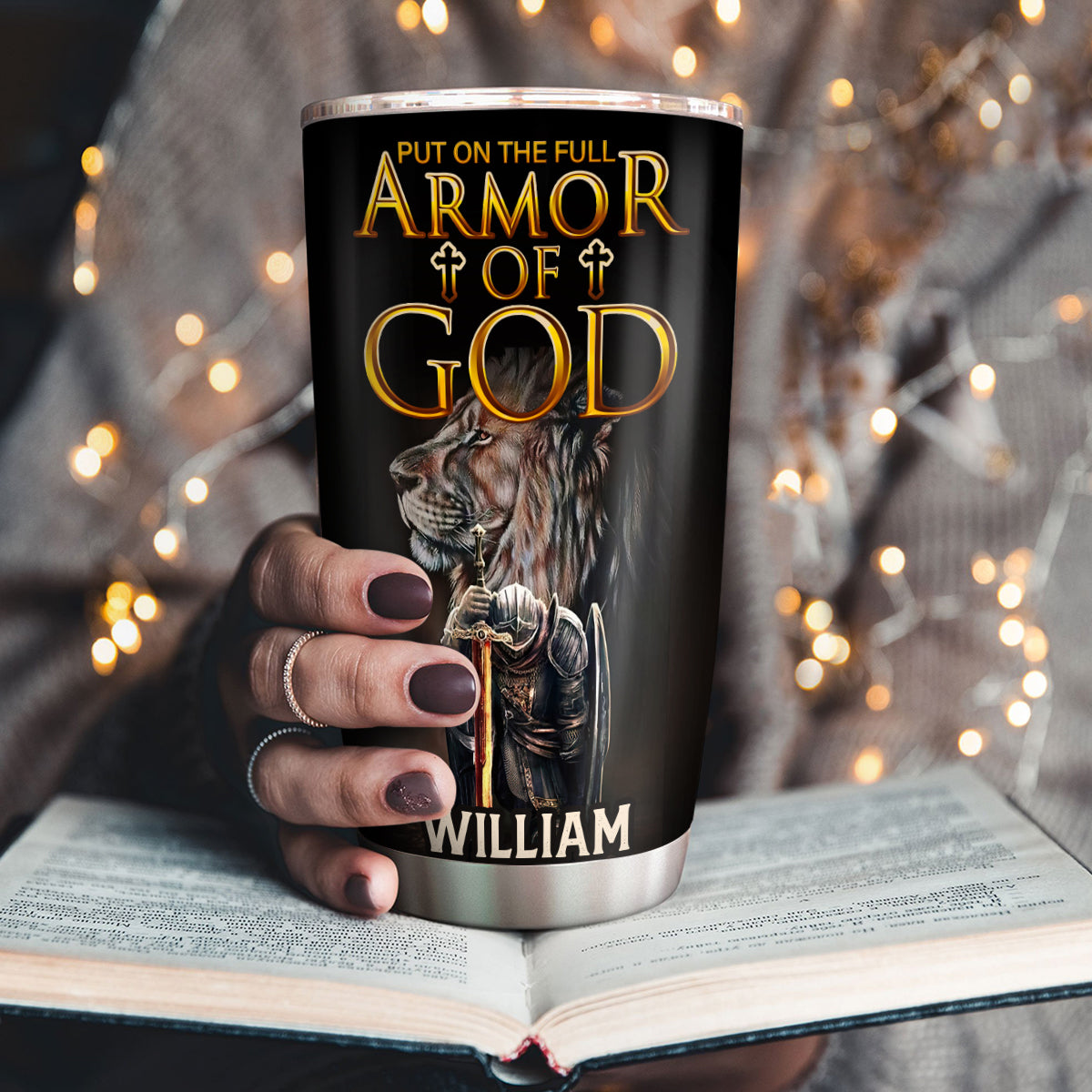 Armor Of God - Personalized Stainless Steel Tumbler for Men