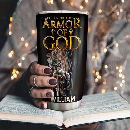 Armor Of God - Personalized Stainless Steel Tumbler for Men