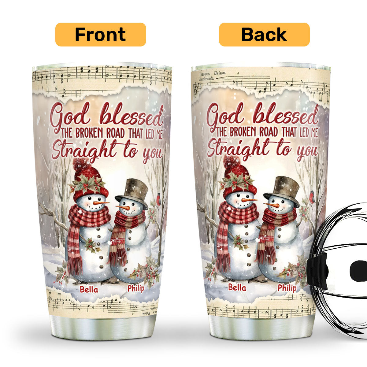 God Blessed The Broken Road - Personalized Tumbler
