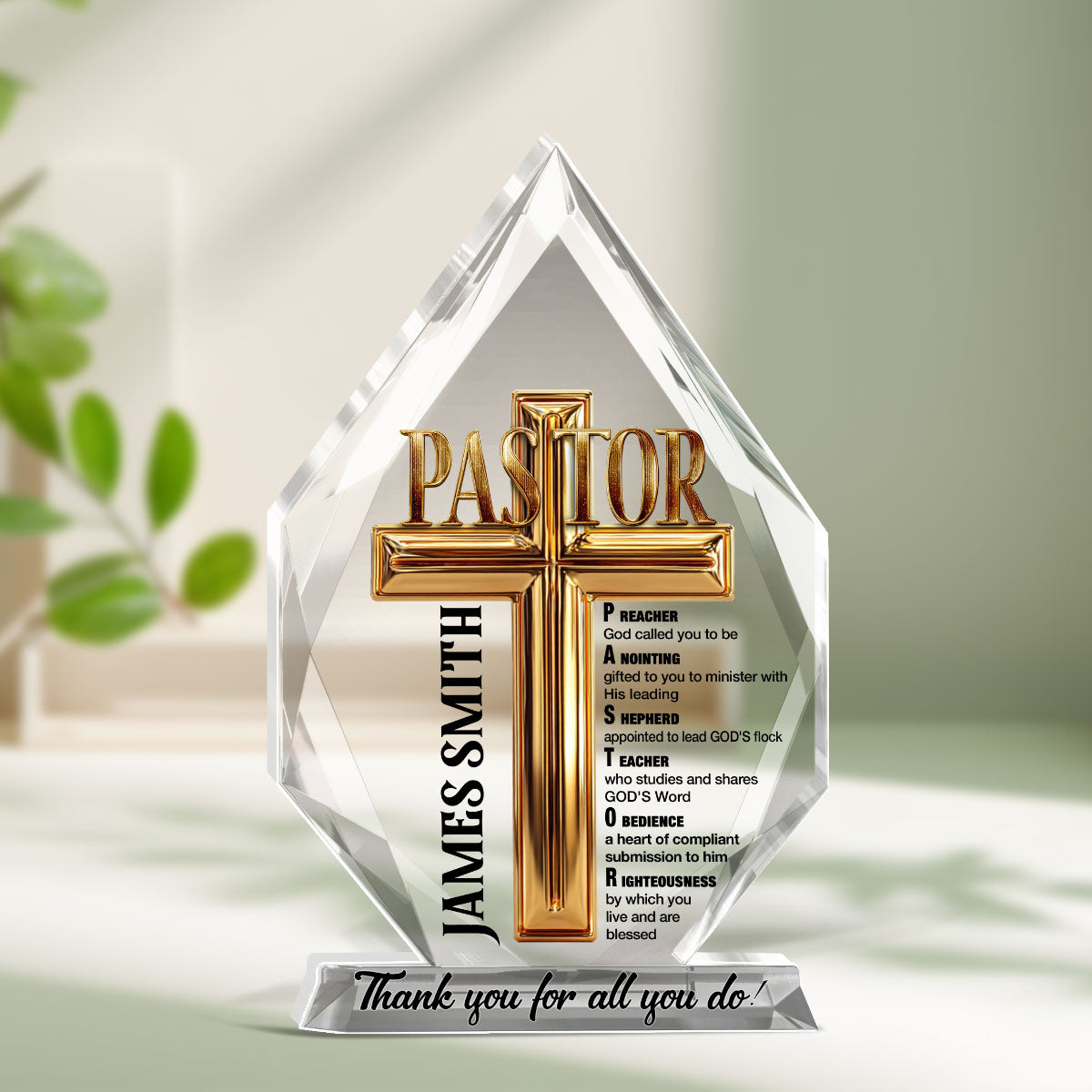 To My Pastor - Personalized Acrylic Keepsake Plaque GAPJS10220