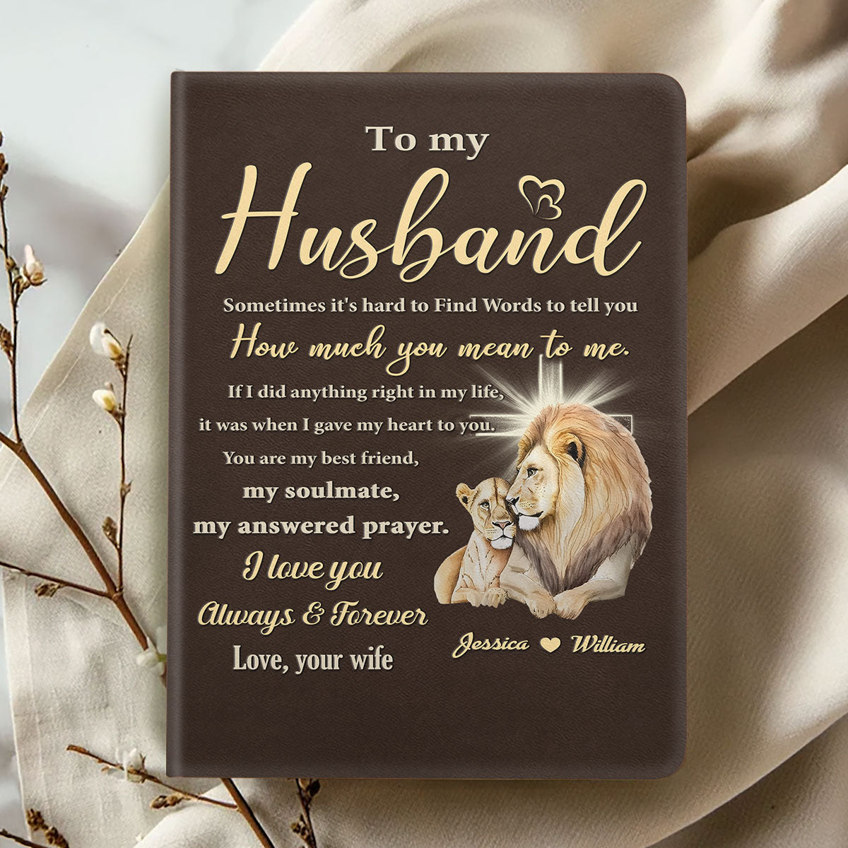 Sentimental Keepsake - Personalized Leather Cover Notebook GMJSNB200086
