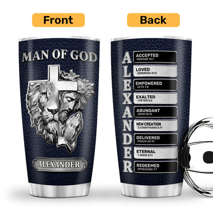 Faith-Inspired Stainless Steel Tumbler - Personalized Gift for Men