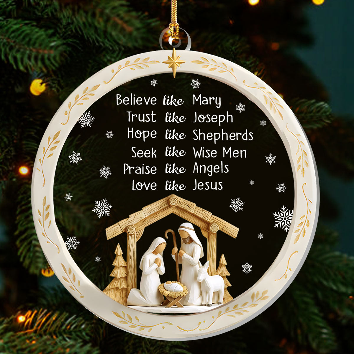 Nativity Christmas - Acrylic Ornament - Christian Inspirational GOJS10346