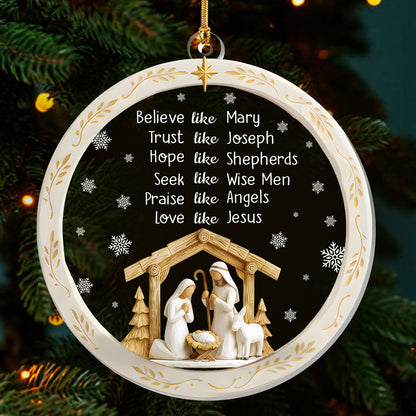 Nativity Christmas - Acrylic Ornament - Christian Inspirational GOJS10346