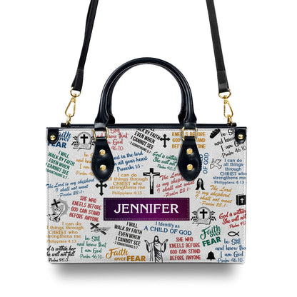 I Will Walk By Faith Quote - Personalized Leather Handbag GMJSLB200092