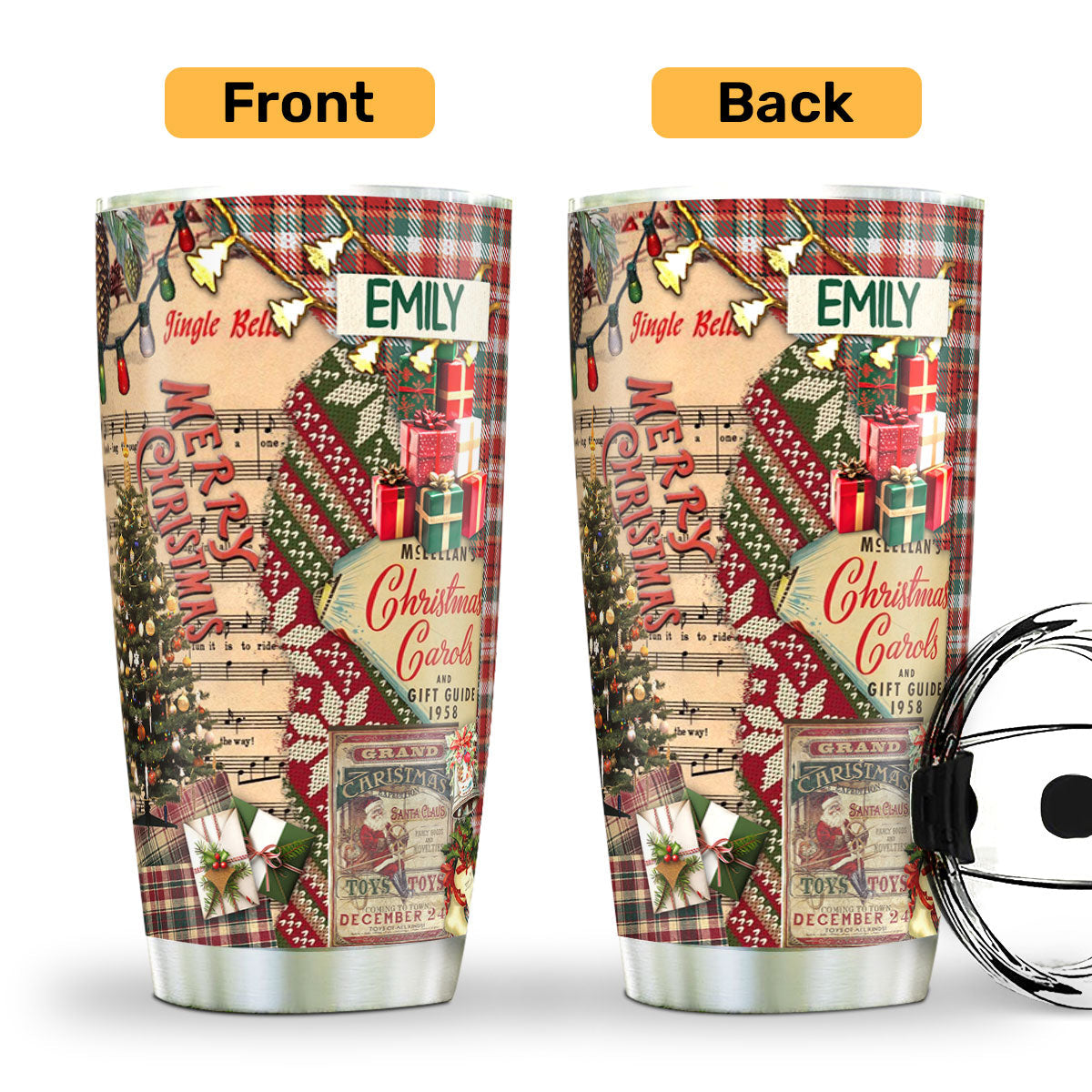 Christmas Vintage - Personalized Stainless Steel Tumbler