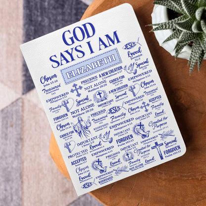 God Says I Am - Personalized Leather Cover Notebook GMJSNB200079