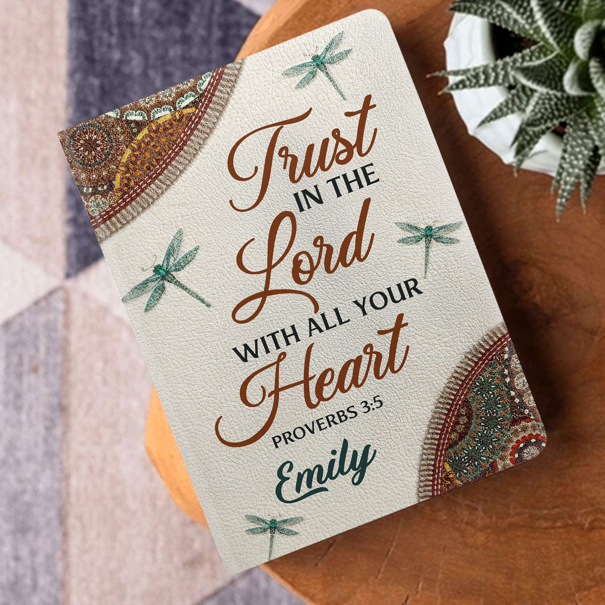 Trust In the Lord Notebook - Personalized Leather Cover GMJSNB200029