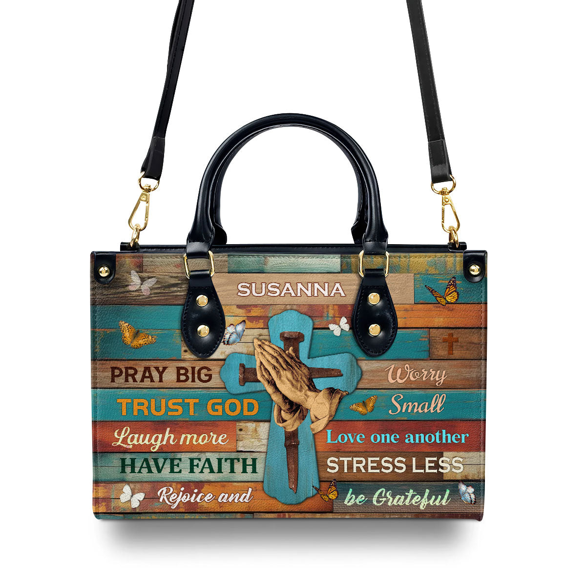 Inspirational Faith - Personalized Leather Handbag GMJSLB200085